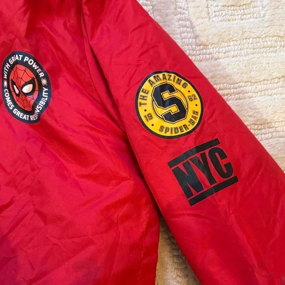 Marvel Superheroes Characters Boys Bomber Jacket, Spider-Man - Picture 6 of 13